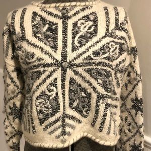 Paris Sport Club ramie, cotton and mohair blend cropped sweater. Size medium.